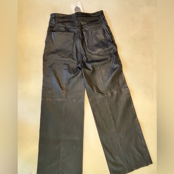REVOLVE LITA by Ciara x Revolve Wanted Wide Leg Lamb Leather Pant Black Size 25 - Picture 3 of 7